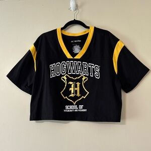 Harry Potter Hogwarts School of Witchcraft & Wizardry XXL Black Crop Top Shirt